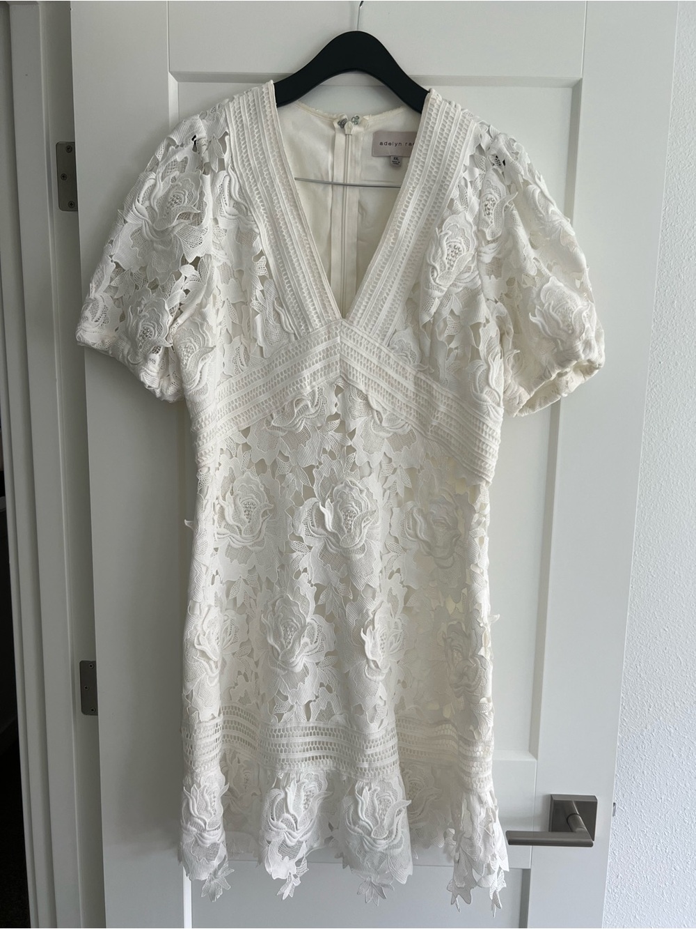 Adelyn Rae Ivory Floral Lace Mini Dress